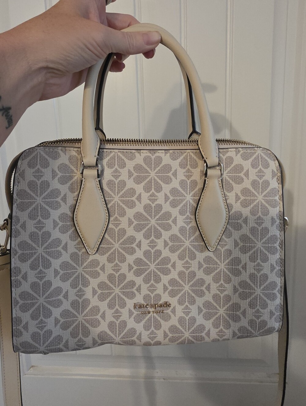 Kate spade flower medium satchel + wallet